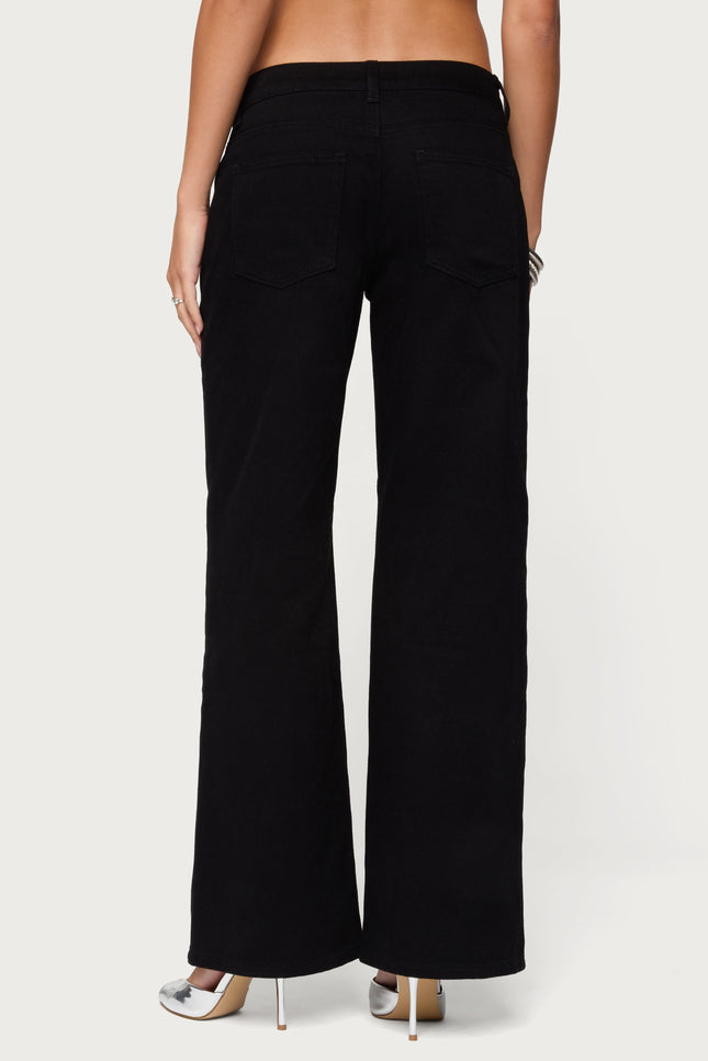 Roman Low Rise Baggy Jeans - Black