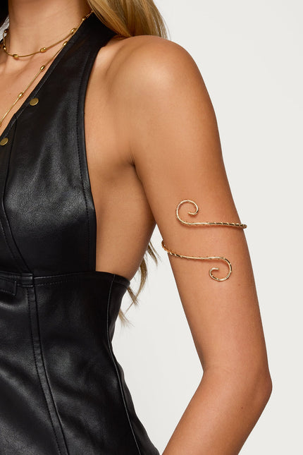 Spiral Twisted Arm Cuff - Gold
