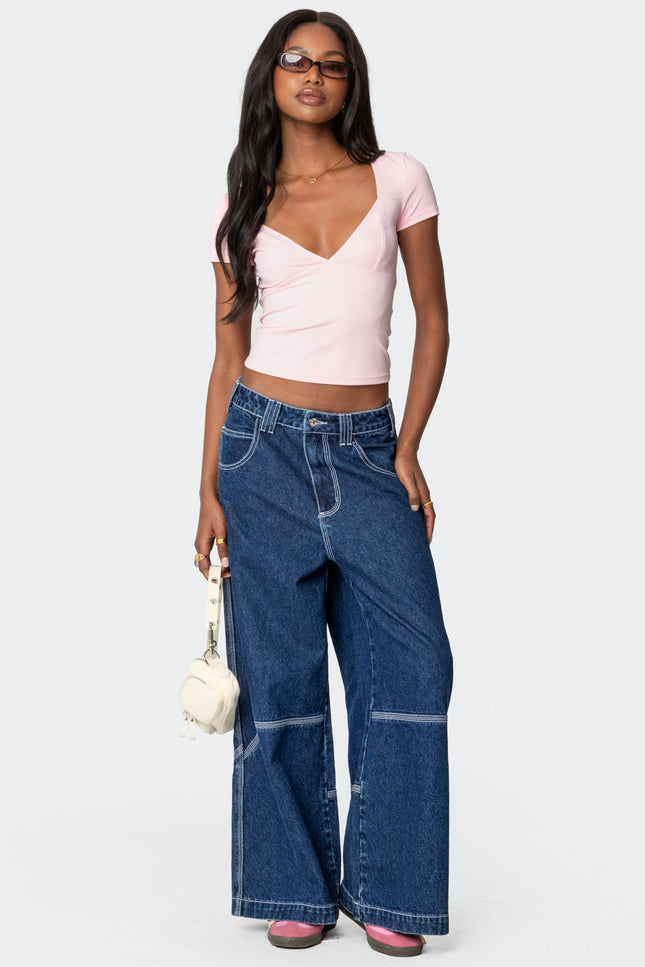 Katia V Neck Top - Pink