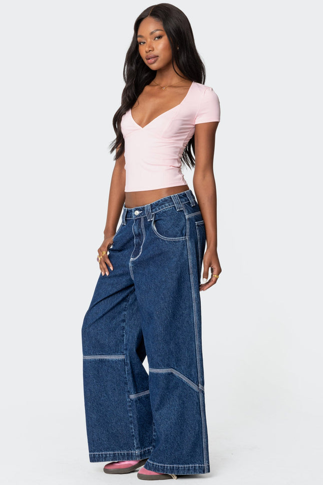 Katia V Neck Top - Pink