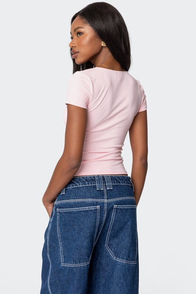 Katia V Neck Top - Pink
