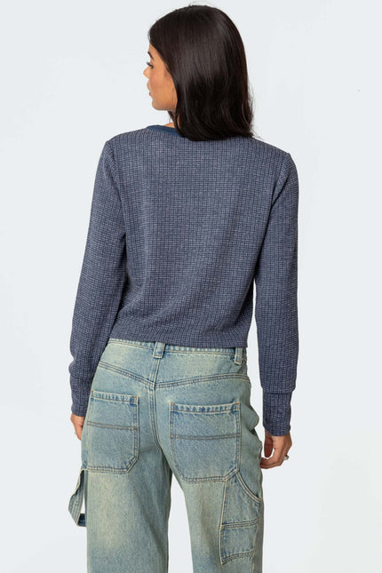 Ruth Henley Waffle Top - Navy