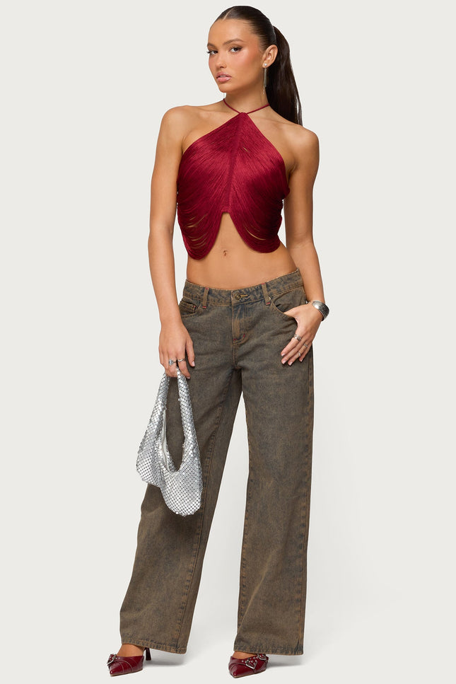 Ace Low Rise Baggy Jeans - Brown Washed