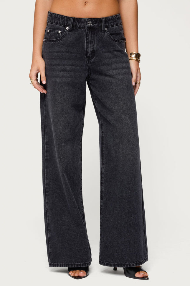 Ery Low Rise Baggy Jeans - Black