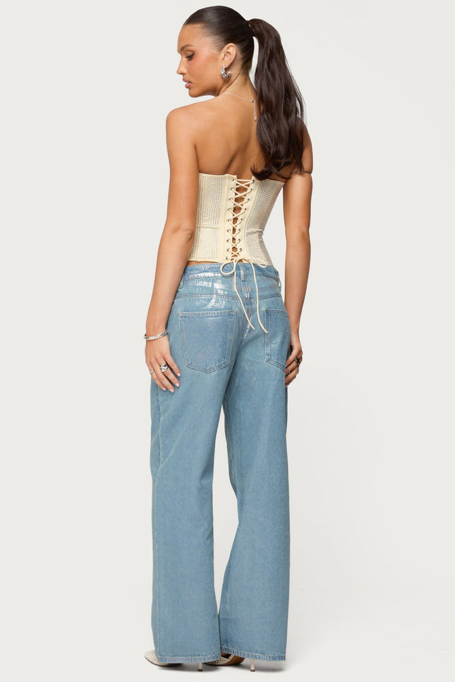 Vezza Strapless Rhinestone Corset