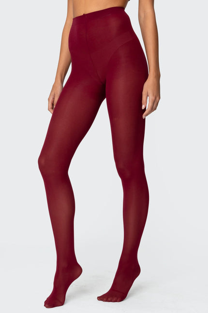 Opaque Tights - Burgundy