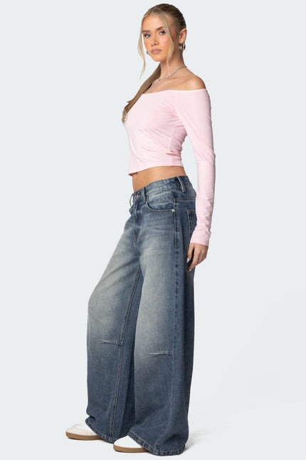 Tahlia Off Shoulder Top - Pink
