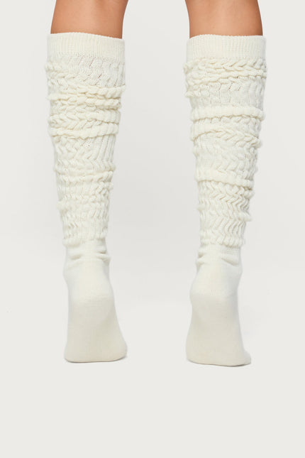 Knee High Scrunch Socks - Ivory