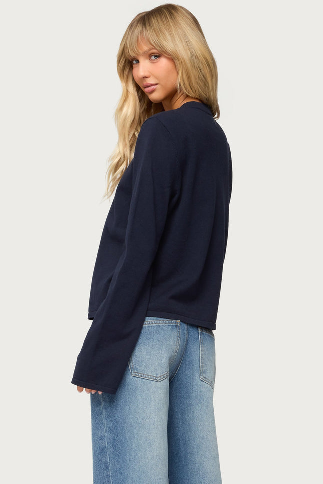 Jenie Split Front Knit Cardigan - Navy