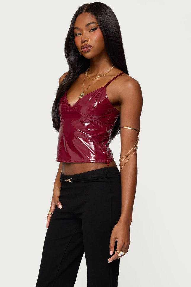 Carmie Vinyl Tank Top - Burgundy