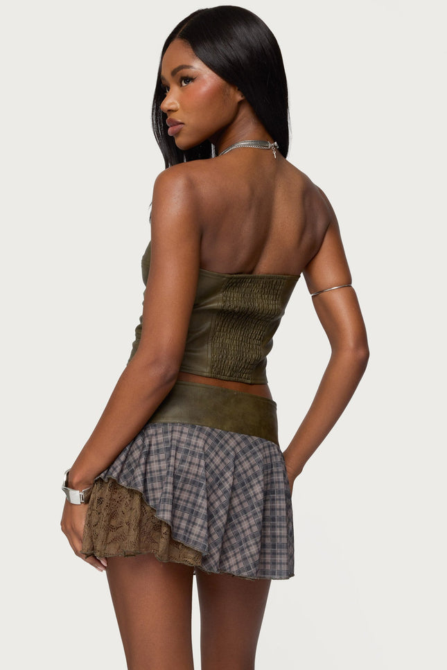 Varley Buckle Cutout Faux Leather Top