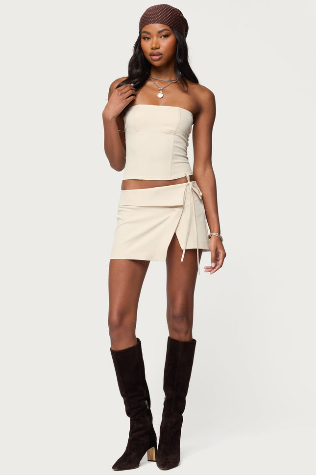 Selena Lace Up Corset - Beige