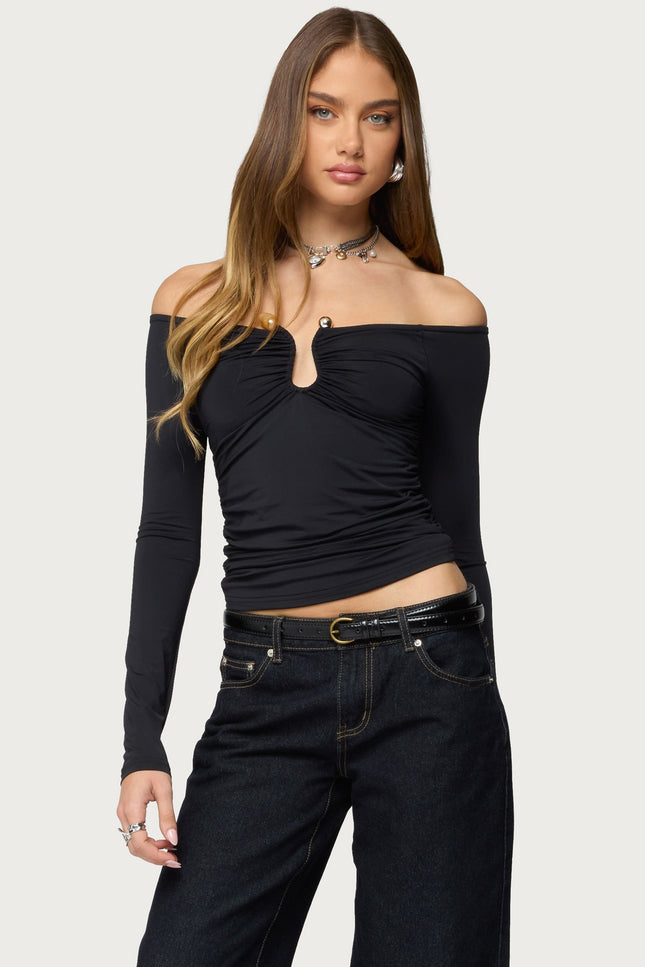 Halle Curved U Off Shoulder Top