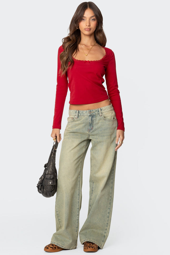 Ace Low Rise Baggy Jeans - Light Blue