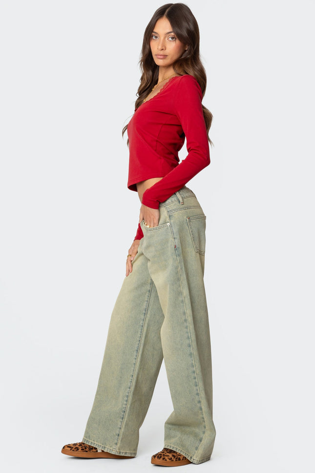 Ace Low Rise Baggy Jeans - Light Blue