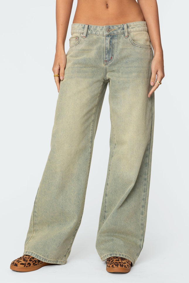 Ace Low Rise Baggy Jeans - Light Blue