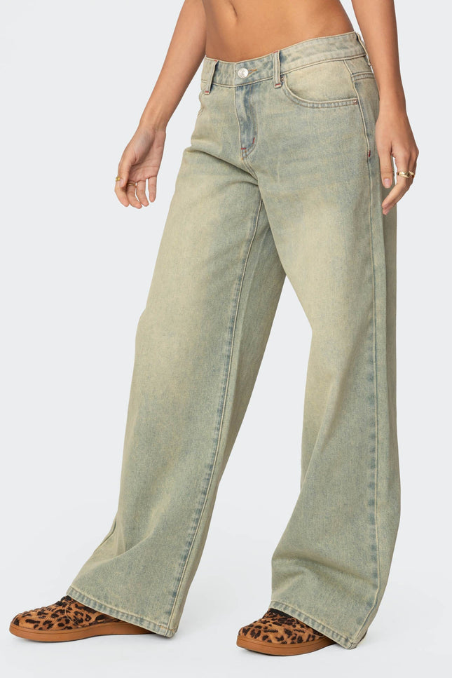 Ace Low Rise Baggy Jeans - Light Blue