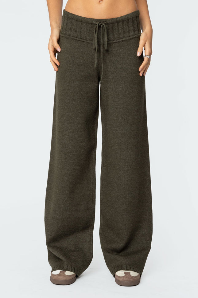 Russell Straight Leg Knit Pants - Olive