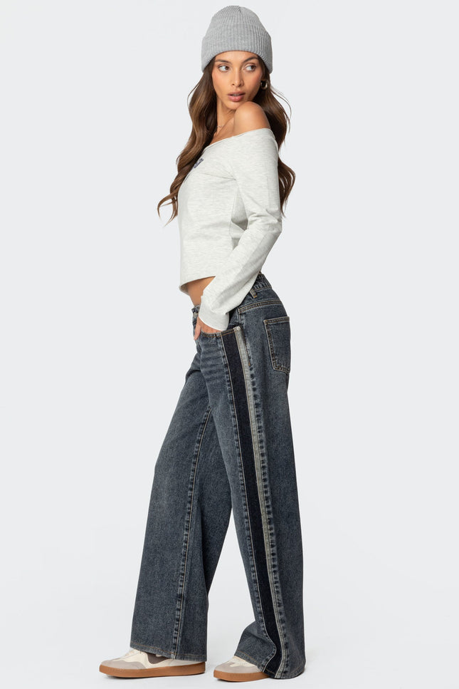 Aspen Ski Club Off Shoulder Top - Gray Melange