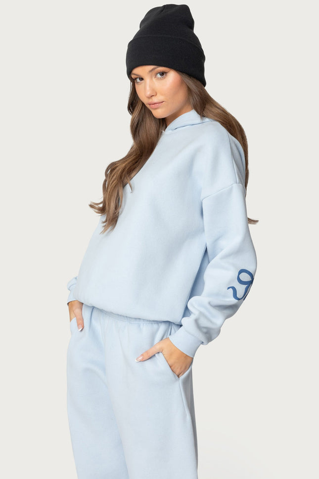 Bonney Bow Detail Hoodie - Blue