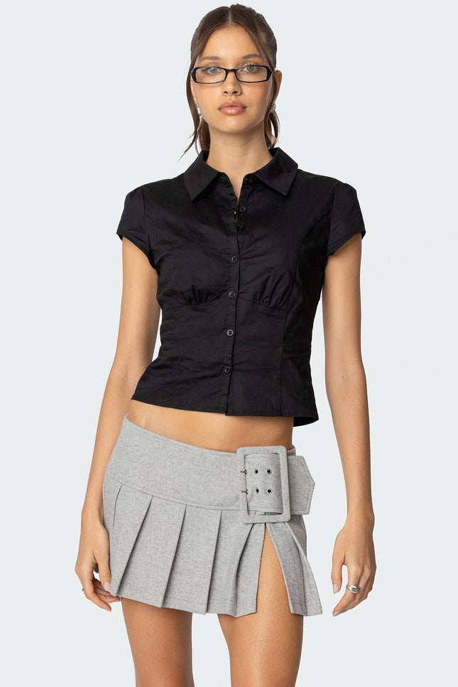 Massie Tailored Button Up Shirt - Black