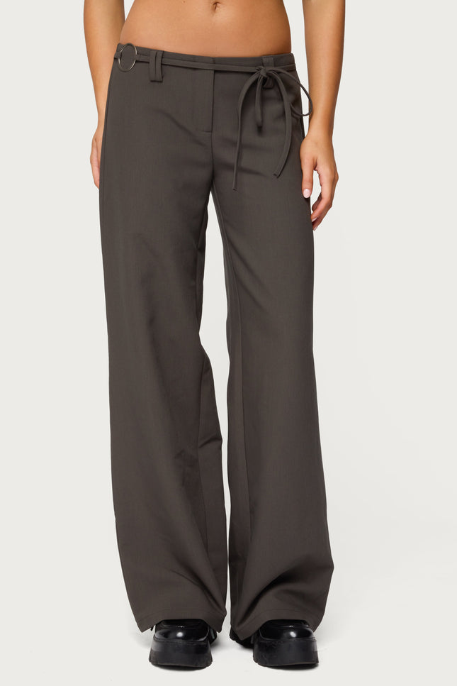 Raphael Tie Belt Pants - Gray