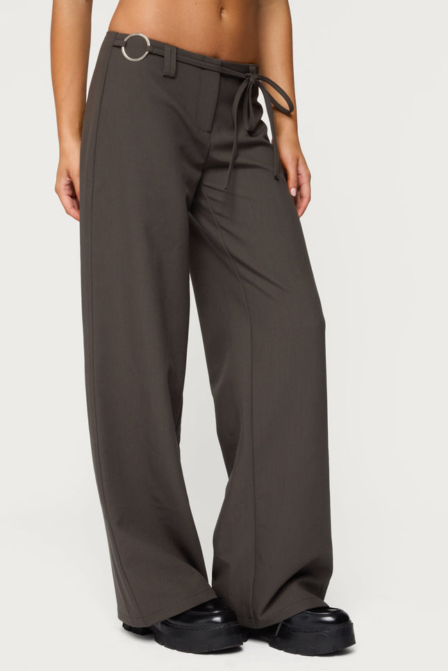 Raphael Tie Belt Pants - Gray