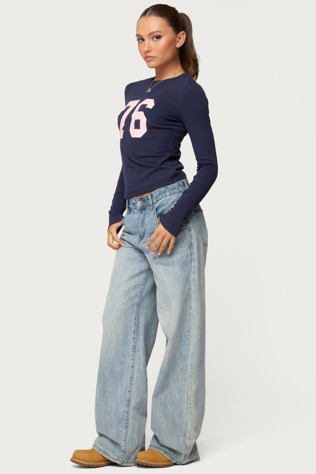 76 Long Sleeve T Shirt - Navy