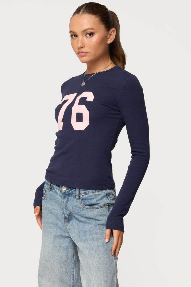 76 Long Sleeve T Shirt - Navy