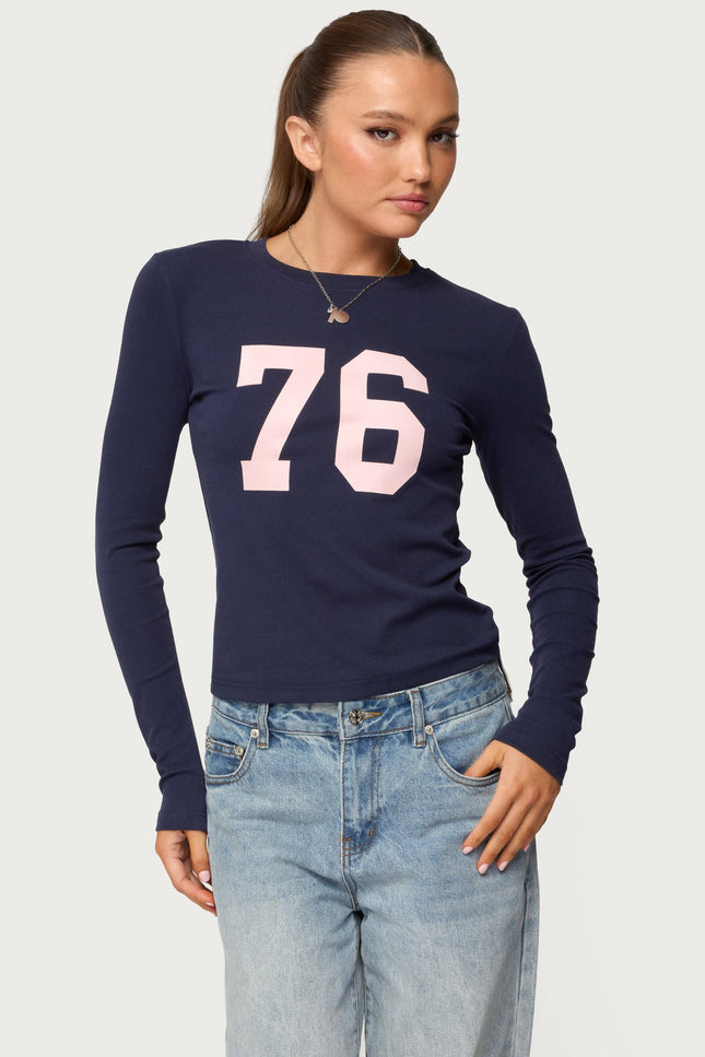 76 Long Sleeve T Shirt - Navy