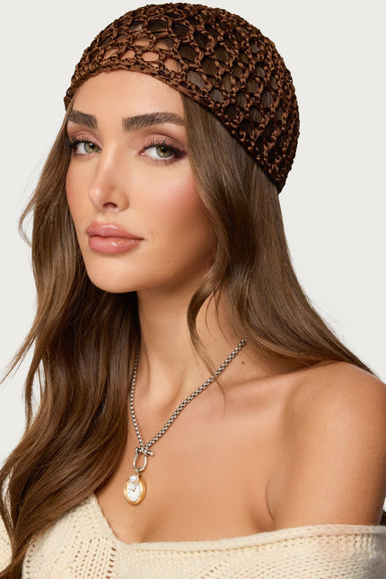 Lulu Crochet Beanie - Brown