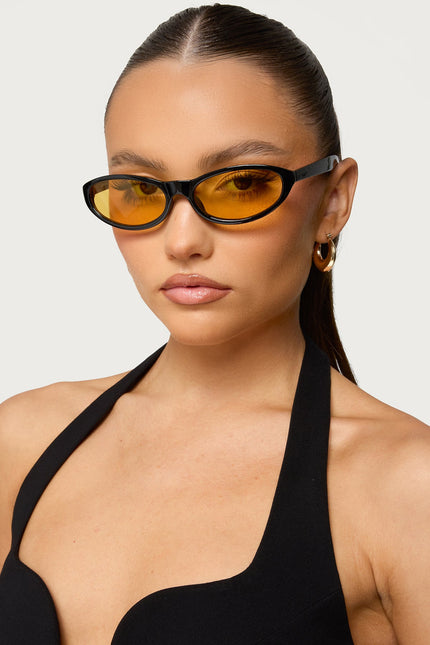 Alejandra Oval Sunglasses - Yellow