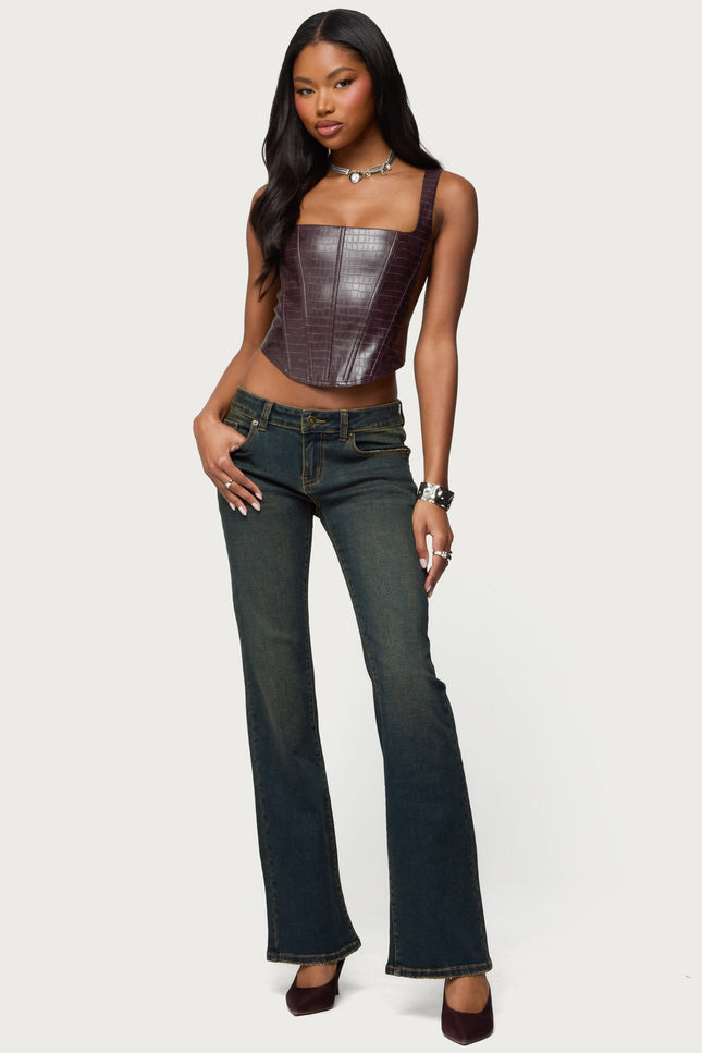 Shana Faux Croc Corset