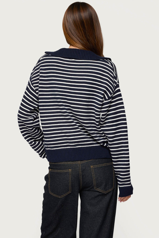 Copenhagen Oversized Striped Sweater - Navy