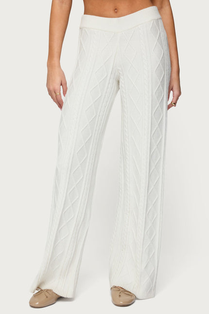 Louise Straight Leg Cable Knit Pants