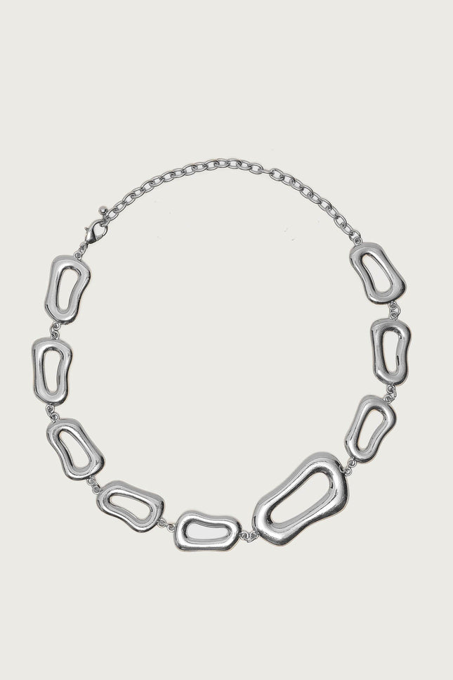 Chunky Oval Chain Necklace - Silver