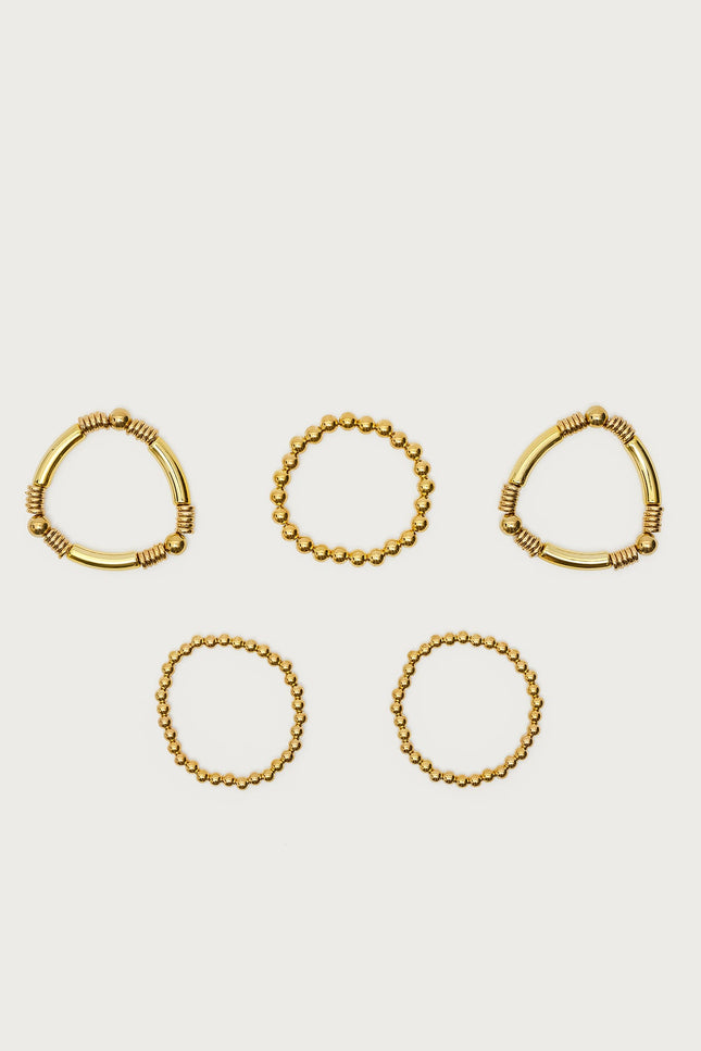 Mixed Bead Bracelet Pack - Gold