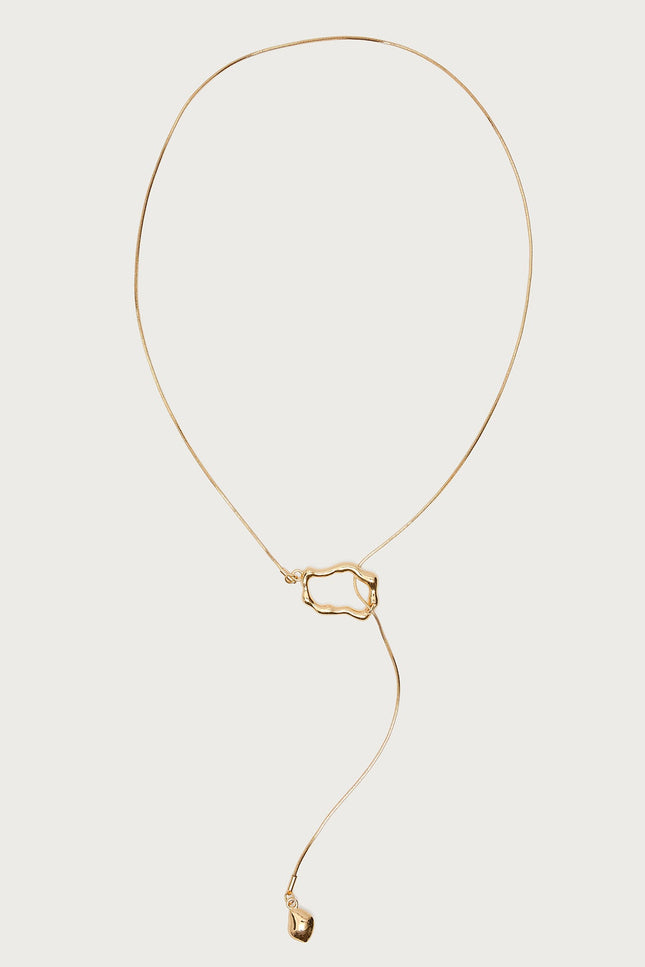 Abstract Pendant Cascading Necklace - Gold