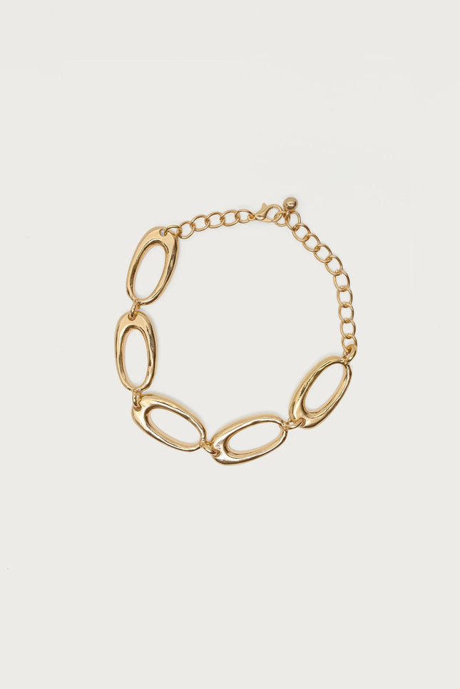 Linked Oval Chain Bracelet - Gold
