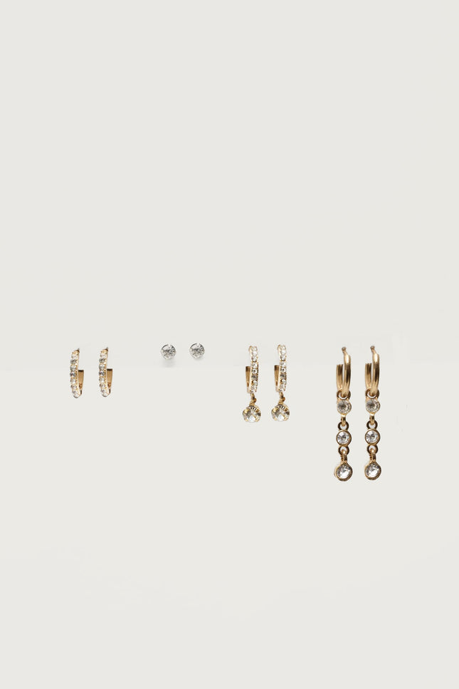 Stud & Hoop Earrings Pack - Gold