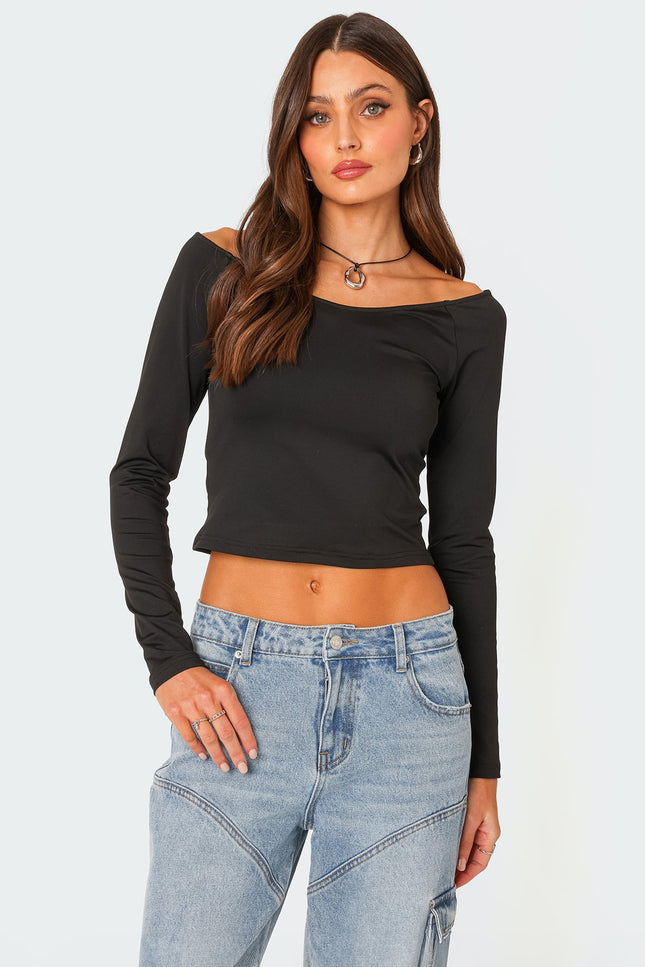 Tahlia Off Shoulder Top - Black