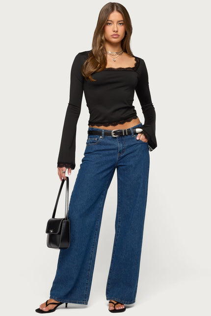 Kailin Lacey Flared Sleeve Top