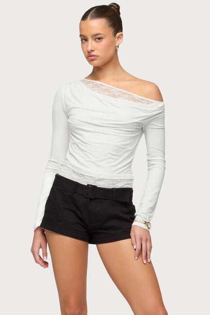 Layered Lacey Off Shoulder Top - White