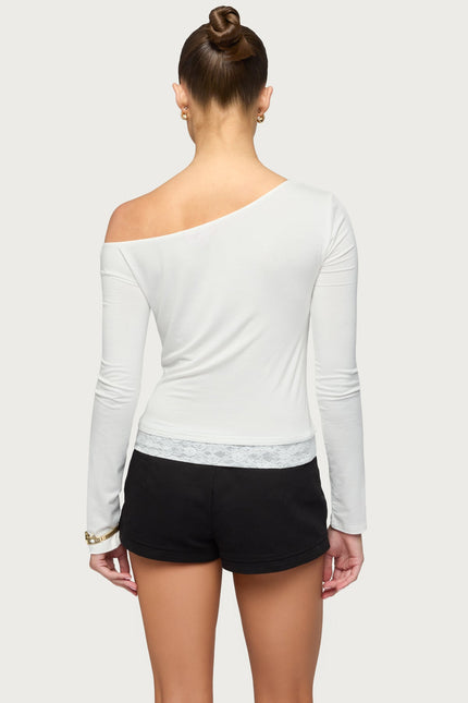 Layered Lacey Off Shoulder Top - White