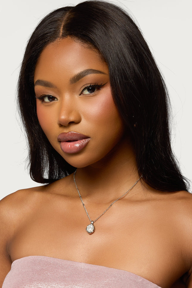 Pearl Pendant Necklace - Silver