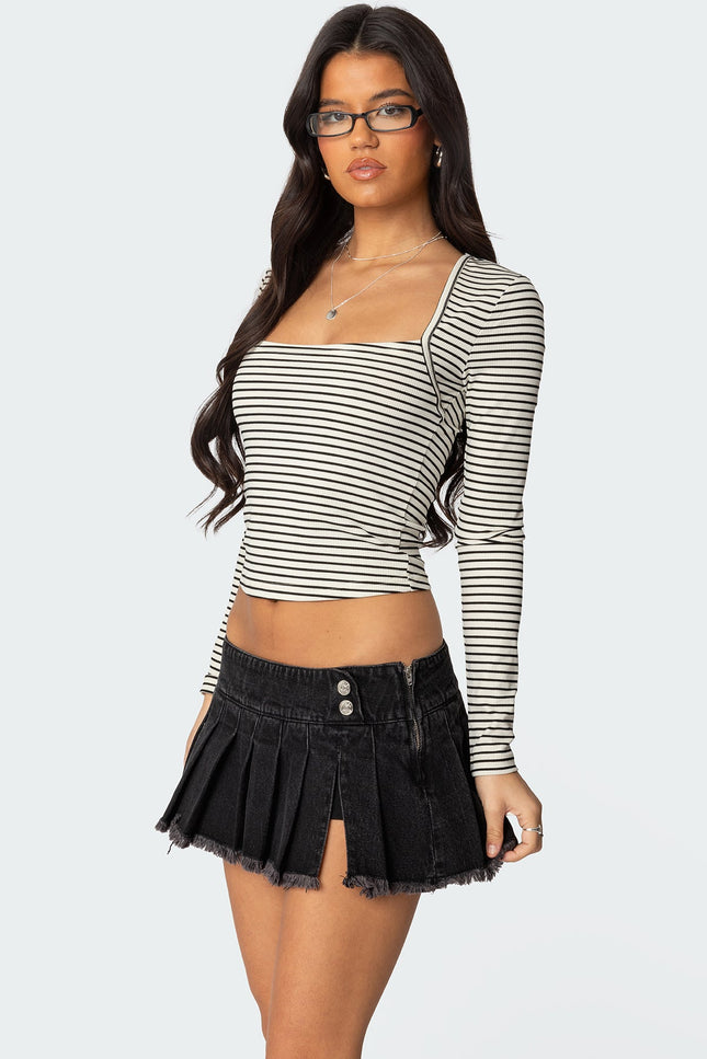 Alex Striped Top - Black And White