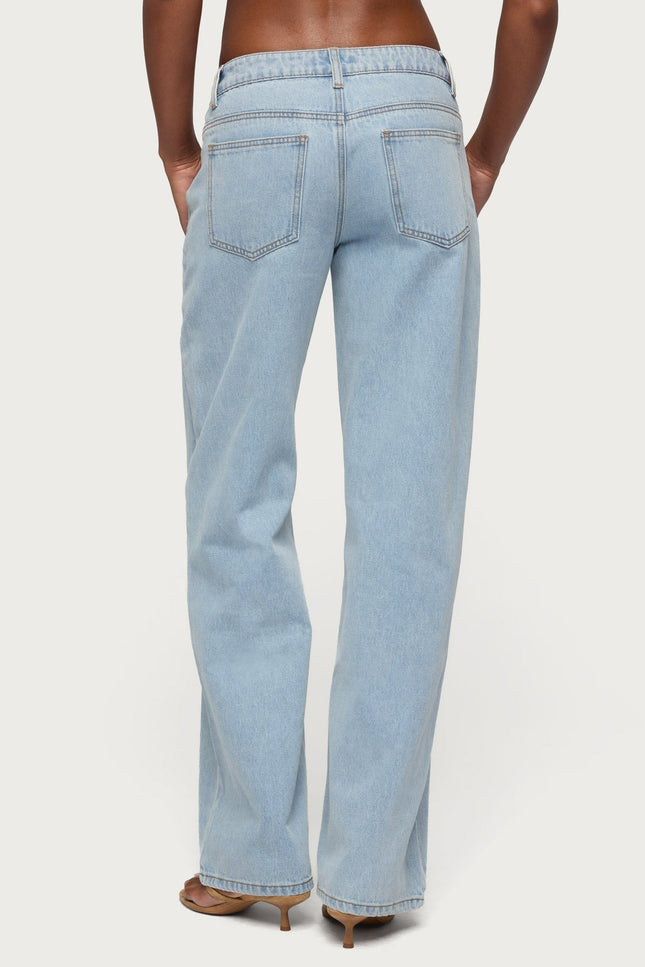 Tall Raelynn Washed Low Rise Baggy Jeans - Light Blue