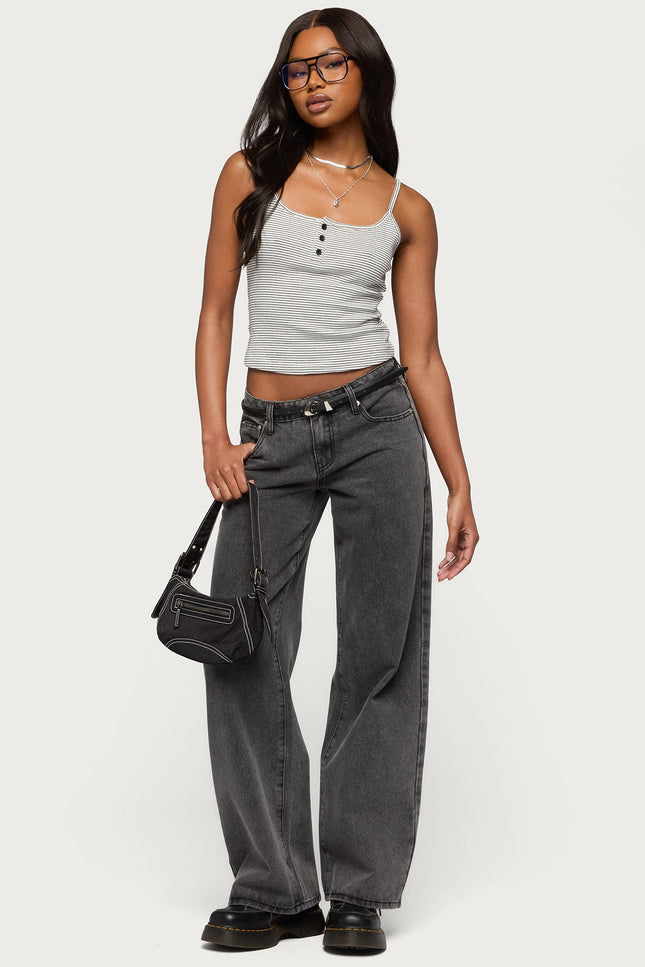 Tall Raelynn Washed Low Rise Baggy Jeans - Black Washed