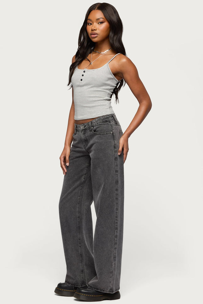 Tall Raelynn Washed Low Rise Baggy Jeans - Black Washed