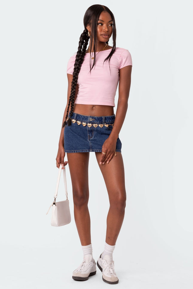 Bambi Open-Back T-Shirt - Light Pink